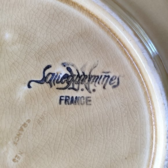 VTG Sarreguemines France Majolica Relief Fruit Platter 11.75" - Picture 8 of 12